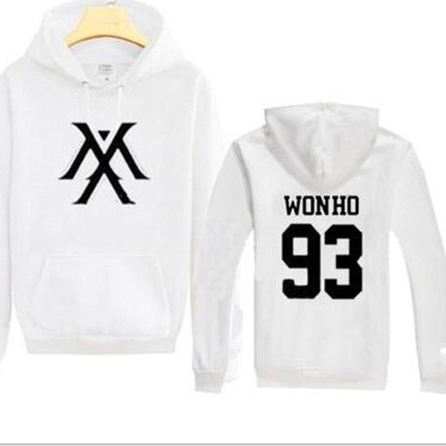 Kpop Monsta X Hoodies Women Men Harajuku Sweatshirt K-pop Wonho YOOKIHYUN  I.M jooheon Long Sleeve Fleece Hooded Tracksuit 4XL