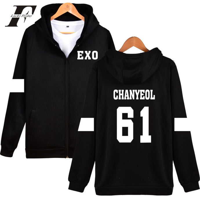 LUCKYFRIDAYF Kpop EXO Hooded Sweatshirt Women Korean Popular Hip Hop Winter Coat Fashion Women Hoodies Sweatshirts Casual Clothe
