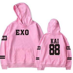Korean Kpop Exo Hoodies Men Women Harajuku Fleece Long Sleeve Pullover Hooded Sweatshirts Hip Hop Tracksuit Brand-Clothing 4XL
