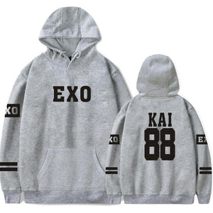 Korean Kpop Exo Hoodies Men Women Harajuku Fleece Long Sleeve Pullover Hooded Sweatshirts Hip Hop Tracksuit Brand-Clothing 4XL
