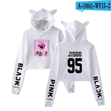 Load image into Gallery viewer, Frdun Tommy Kpop Blackpink Cat Hoodies Sweatshirt Women Crop Top Sweatshirt Pullovers Sexy Girl Fasion New Casual Sweatshirt