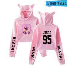 Load image into Gallery viewer, Frdun Tommy Kpop Blackpink Cat Hoodies Sweatshirt Women Crop Top Sweatshirt Pullovers Sexy Girl Fasion New Casual Sweatshirt