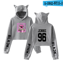 Load image into Gallery viewer, Frdun Tommy Kpop Blackpink Cat Hoodies Sweatshirt Women Crop Top Sweatshirt Pullovers Sexy Girl Fasion New Casual Sweatshirt