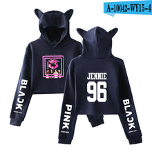 Load image into Gallery viewer, Frdun Tommy Kpop Blackpink Cat Hoodies Sweatshirt Women Crop Top Sweatshirt Pullovers Sexy Girl Fasion New Casual Sweatshirt