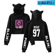 Load image into Gallery viewer, Frdun Tommy Kpop Blackpink Cat Hoodies Sweatshirt Women Crop Top Sweatshirt Pullovers Sexy Girl Fasion New Casual Sweatshirt