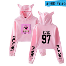 Load image into Gallery viewer, Frdun Tommy Kpop Blackpink Cat Hoodies Sweatshirt Women Crop Top Sweatshirt Pullovers Sexy Girl Fasion New Casual Sweatshirt
