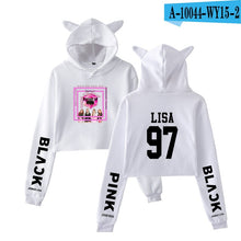 Load image into Gallery viewer, Frdun Tommy Kpop Blackpink Cat Hoodies Sweatshirt Women Crop Top Sweatshirt Pullovers Sexy Girl Fasion New Casual Sweatshirt