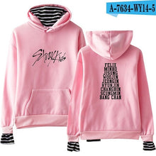 Load image into Gallery viewer, Kpop Stray Kids Fake Two Piece Hoodies Women Men Harajuku Hip Hop Sweatshirt Straykids All Member Names Printed Fleece Clothes