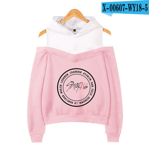 Frdun Tommy stray kids KPOP Off-shoulder Sweatshirt Women Fashion Hip Pop Printed Women Hoodies Highstreet Sweatshirt XS-2XL