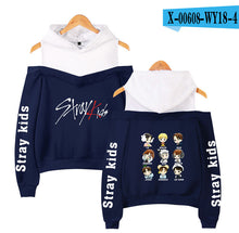 Load image into Gallery viewer, Frdun Tommy stray kids KPOP Off-shoulder Sweatshirt Women Fashion Hip Pop Printed Women Hoodies Highstreet Sweatshirt XS-2XL