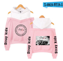 Load image into Gallery viewer, Frdun Tommy stray kids KPOP Off-shoulder Sweatshirt Women Fashion Hip Pop Printed Women Hoodies Highstreet Sweatshirt XS-2XL