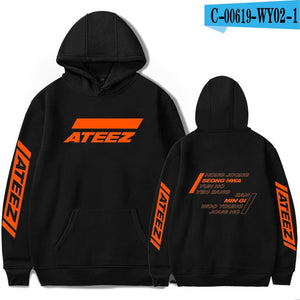 FADUN TOMMY ATEEZ Print Hooded Women and Men popular Clothes 2019 Harajuku Casual Hot Sale Hoodies Kpop sweatshirt Plus Size